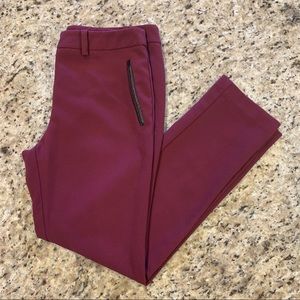 Forever 21 Maroon Pants Black Faux Leather Accent Pockets